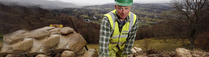 Stonemason Gary gets to work restoring Dolgarrog walls