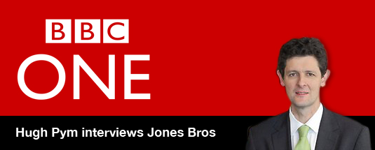 Jones Bros featured on national news bulletins across the BBC television and radio networks